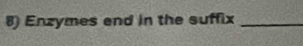 Enzymes end in the suffix _