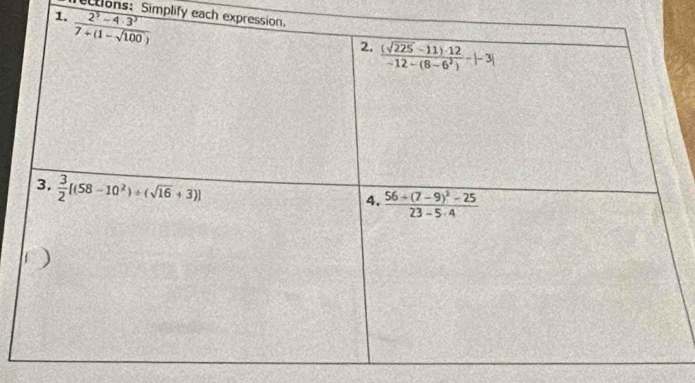 ctions: Simplify each expr
1.