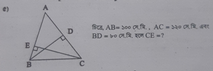 AB= 、 AC=
BD= म. श८ CE= ?