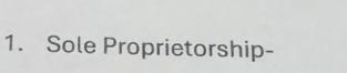 Sole Proprietorship-