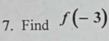 Find f(-3)