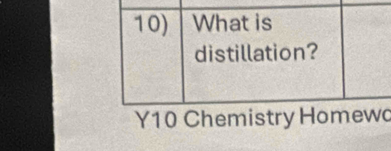 Y10 Chemio