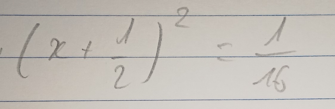 overline (x+ 1/2 )^2= 1/16 