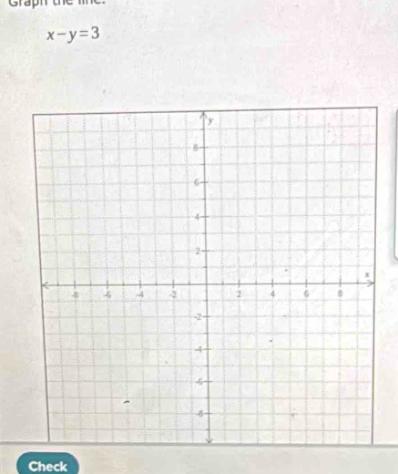 Graph the
x-y=3
Check