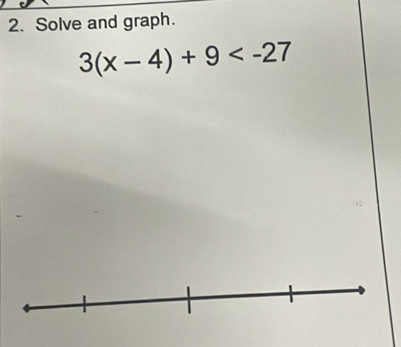 Solve and graph.
3(x-4)+9