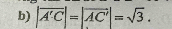 |vector A'C|=|vector AC'|=sqrt(3).