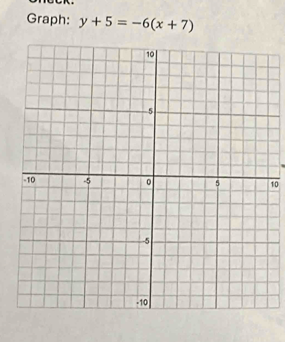 Graph: y+5=-6(x+7)
10