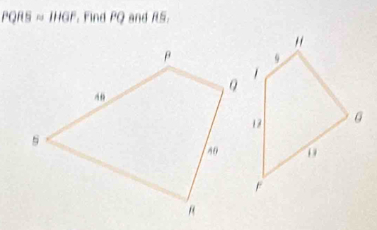 PQRSapprox IHGF , Find PQ and RS.