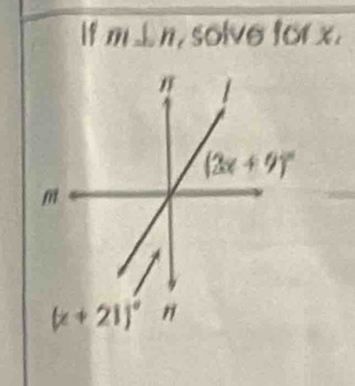 If m⊥ n solve ofx