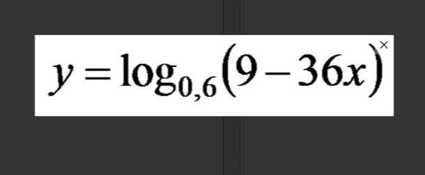 y=log _0,6(9-36x)^x