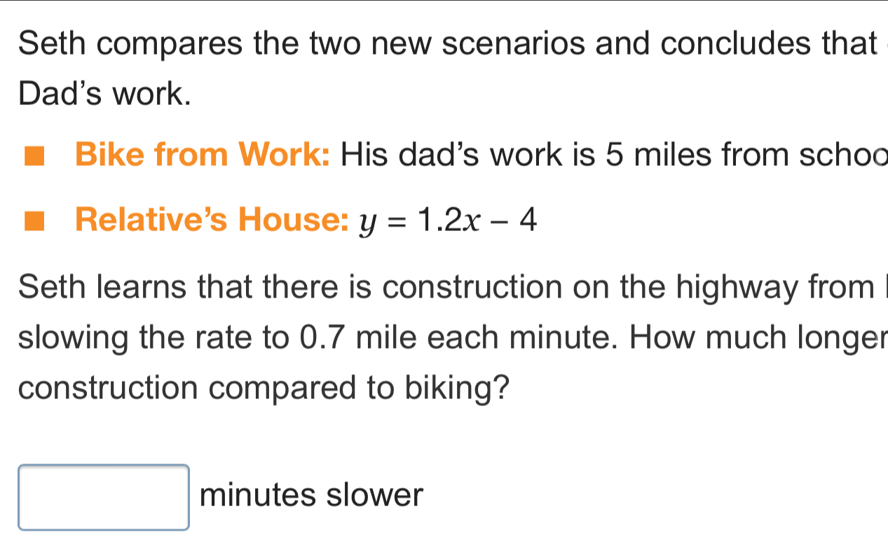 Solved: Seth compares the two new scenarios and concludes that Dad's ...