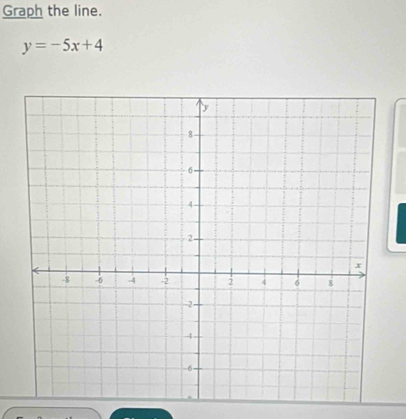 Graph the line.
y=-5x+4