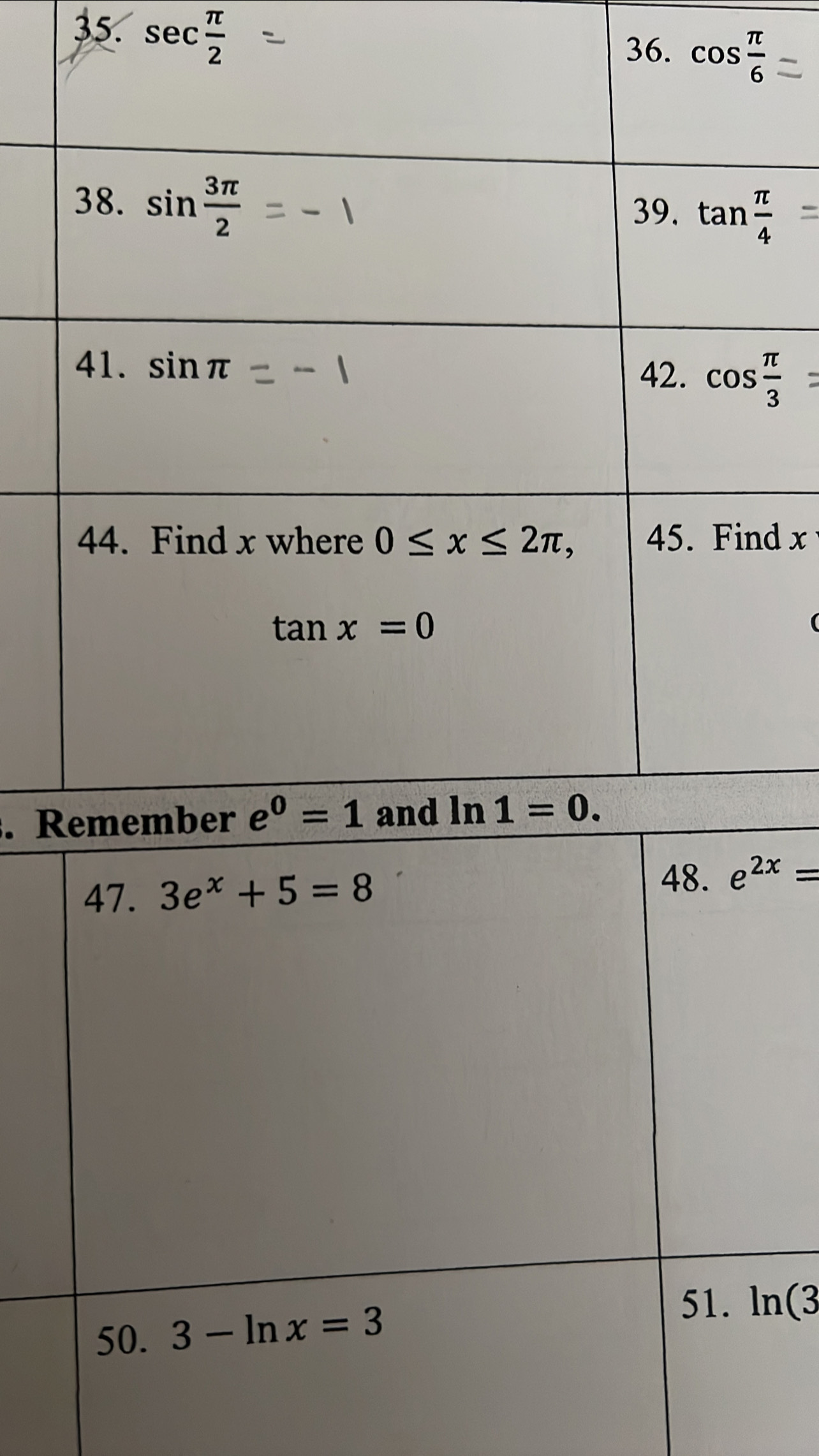 sec  π /2 
d x.