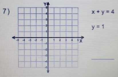 Y
7)
x+y=4
y=1
_