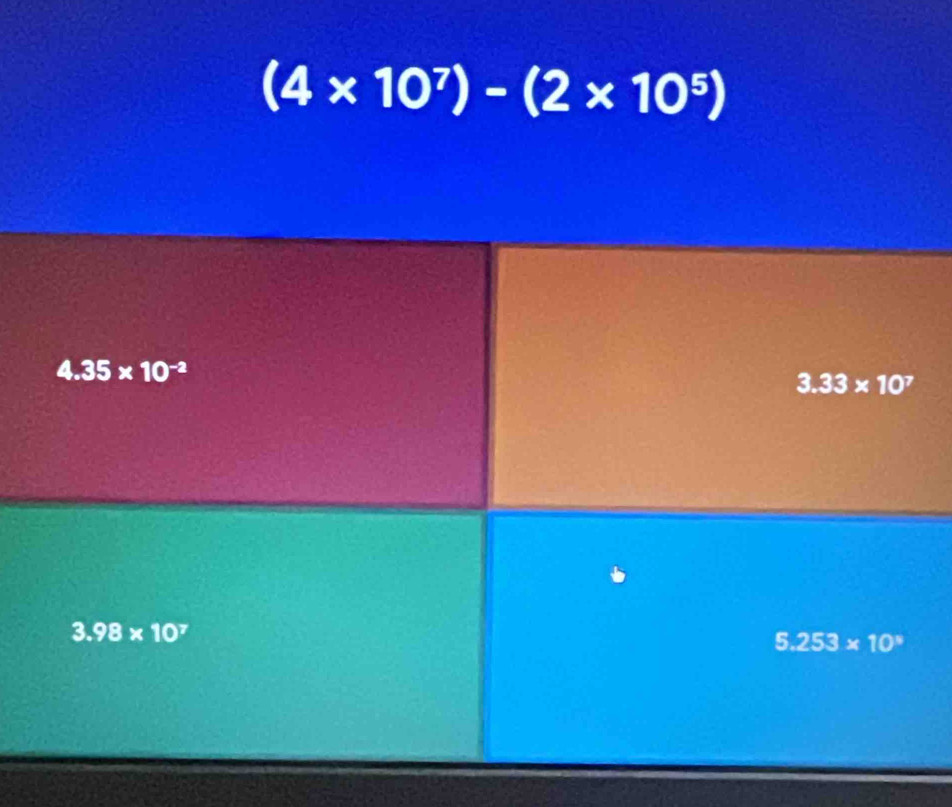 (4* 10^7)-(2* 10^5)