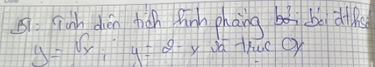 B1. Tinh dién hiàh finh phāng bà bà dif
y=sqrt(x); y=2-y od Thuc Oy