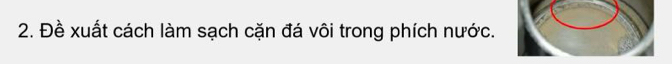 Đề xuất cách làm sạch cặn đá vôi trong phích nước.