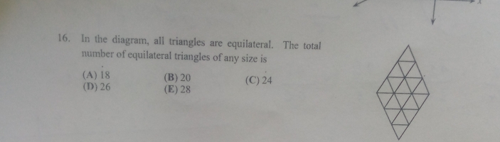 Solved: In the diagram, all triangles are equilateral. The total number ...