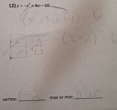 y=-x^2+4x-10
vertex: _max or min:_