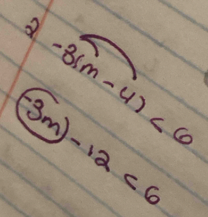 (-3m)-12<6</tex>