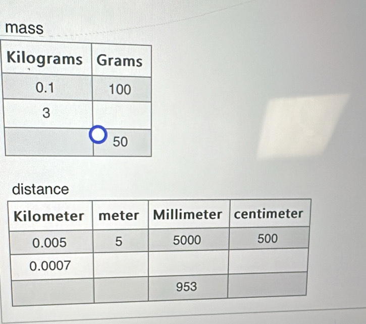 mass 
distance