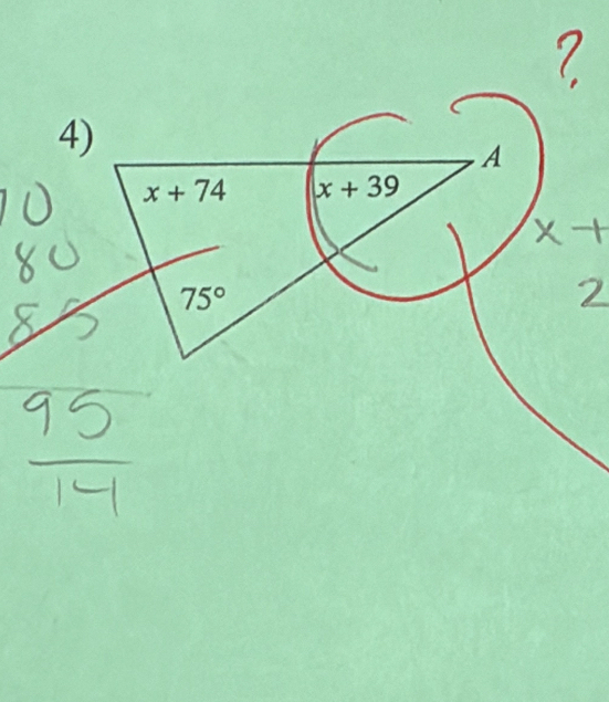 A
x+74 x+39
75°