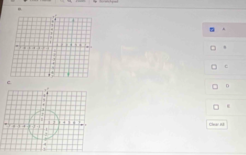 Scratchpad 
B. 
A 
B 
C 
C. 
D 
E 
Clear All
