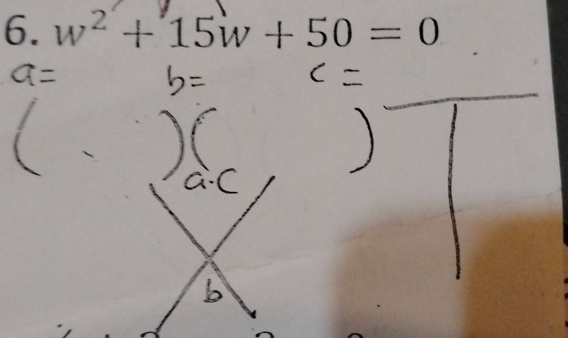 w^2+15w+50=0