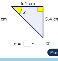 cm
x=□° [2] 
Mar