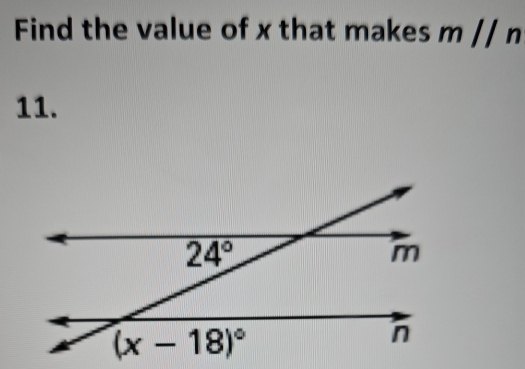 Find the value of x that makes m//n
11.