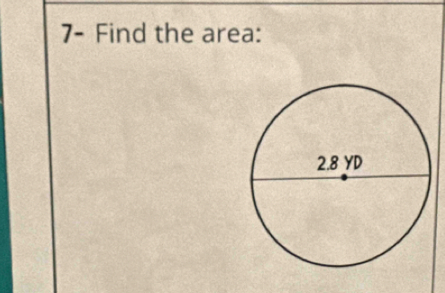 7- Find the area: