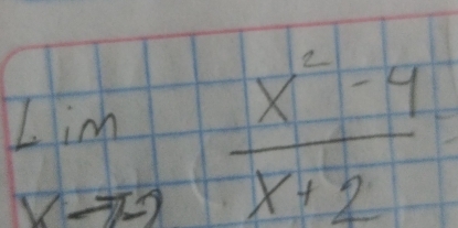 lim _xto -9 (x^2-4)/x+2 