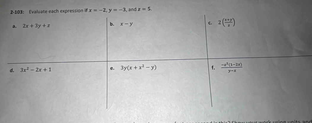 expression if x=-2,y=-3 , and z=5.