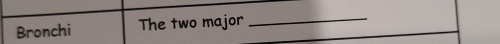Bronchi The two major 
_