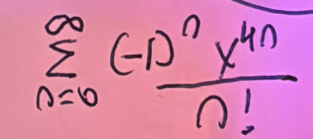 sumlimits _(n=0)^(∈fty)frac (-1)^nx^(4n)n!