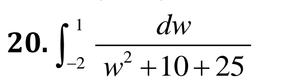 ∈t _(-2)^1 dw/w^2+10+25 