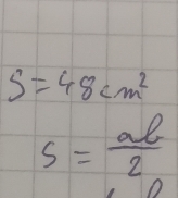 S=48cm^2
s= ab/2 