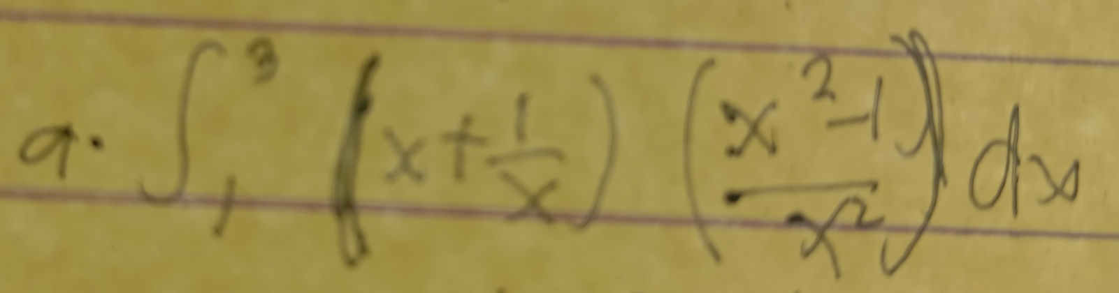 ∈t _1^(3(x+frac 1)x)( (x^2-1)/x^2 )dx