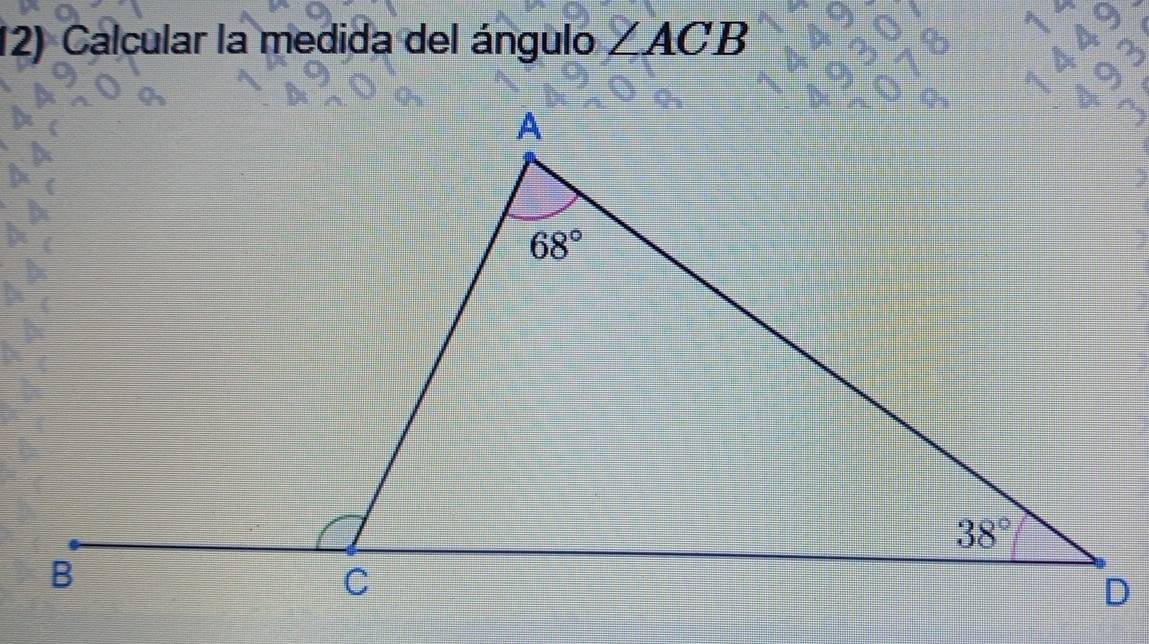 Resuelto:Calcular la medida del ángulo ∠ ACB
