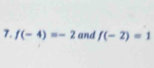 f(-4)=-2 and f(-2)=1