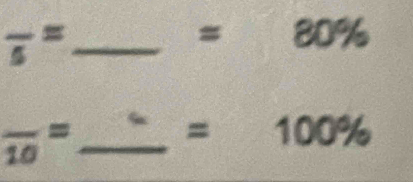 frac 5=
=80%
frac 10= _
=100%