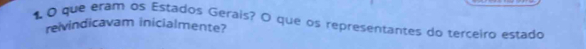 que eram os Estados Gerais? O que os representantes do terceiro estado 
reivindicavam inicialmente?