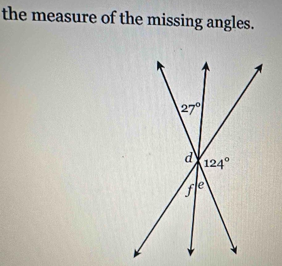 the measure of the missing angles.