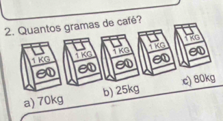 café?
a) 70kg