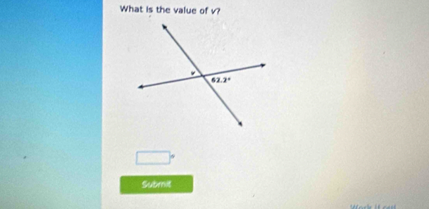 What is the value of v?
□°
Subrit