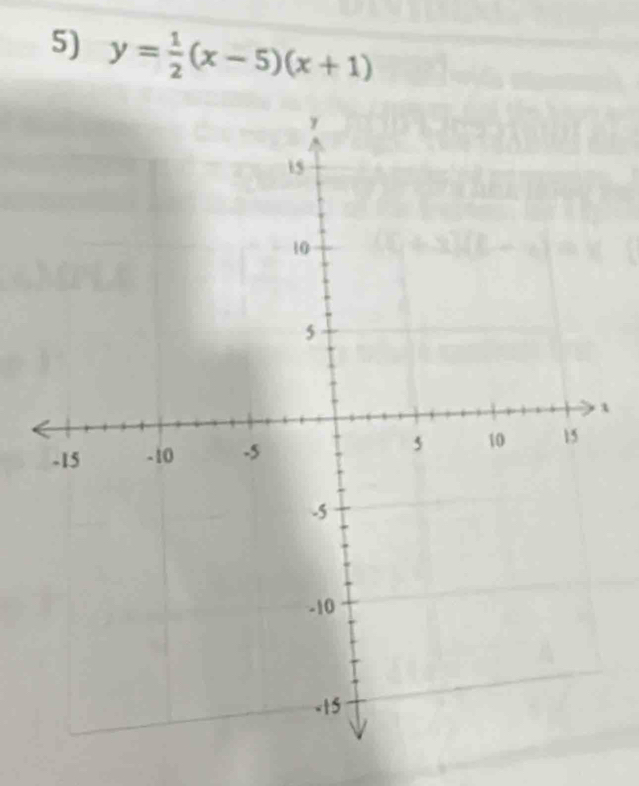 y= 1/2 (x-5)(x+1)