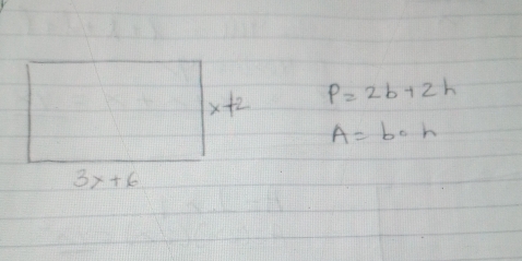 x+2 p=2b+2h
A=b· h
3x+6