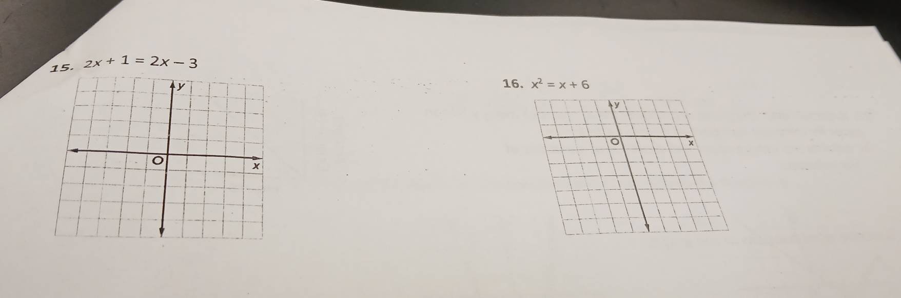 2x+1=2x-3
16. x^2=x+6