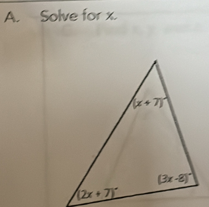 Solve for x.