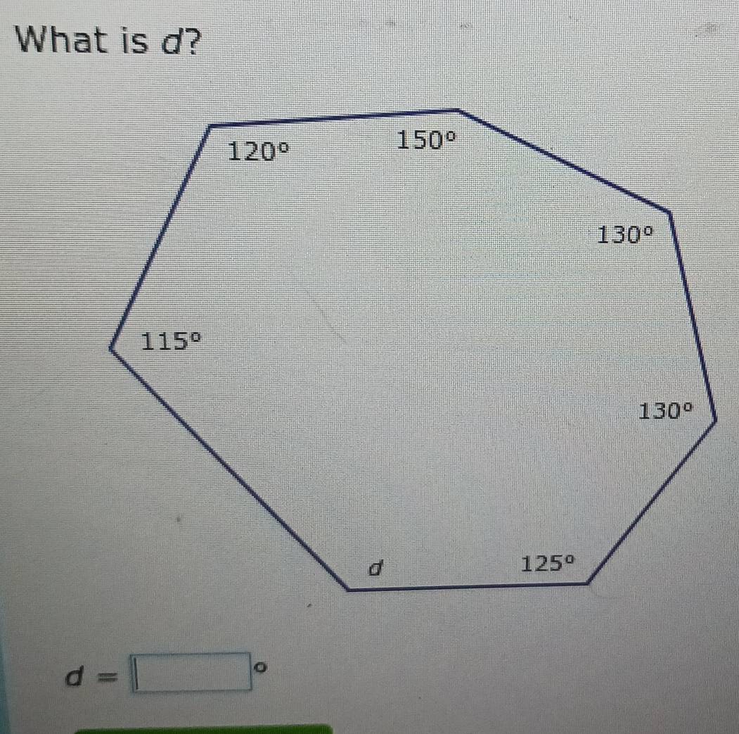 What is d?
d=□°